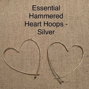 Stella & Dot Essential Hammered Heart Hoops Earrings
